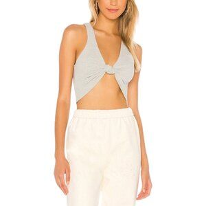 Superdown Annora Knot Top Heather Grey Sz M